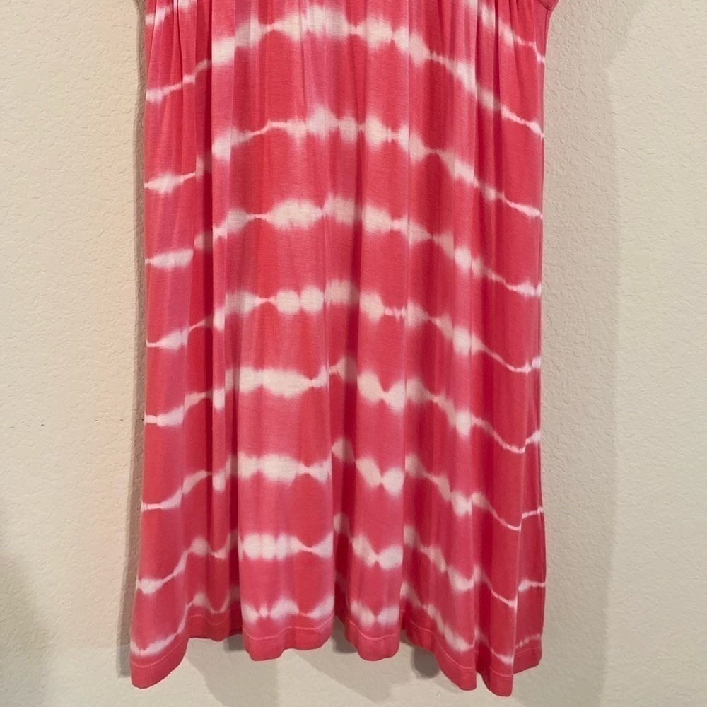 New York & Compny Women Jersey Knit Midi Dress Medium Pink Tie Dye Contemporary - Picture 6 of 14